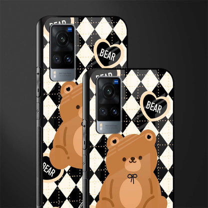 bear uniform pattern glass case for vivo x60 image-2