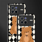 bear uniform pattern glass case for vivo x80 image-2