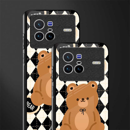 bear uniform pattern glass case for vivo x80 image-2