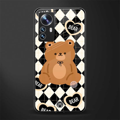 bear uniform pattern back phone cover | glass case for xiaomi 12 pro