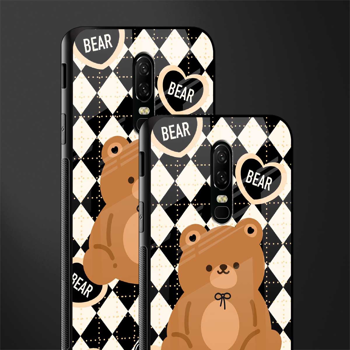 bear uniform pattern glass case for oneplus 6 image-2