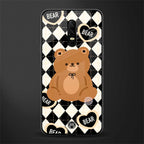 bear uniform pattern glass case for oneplus 6 image