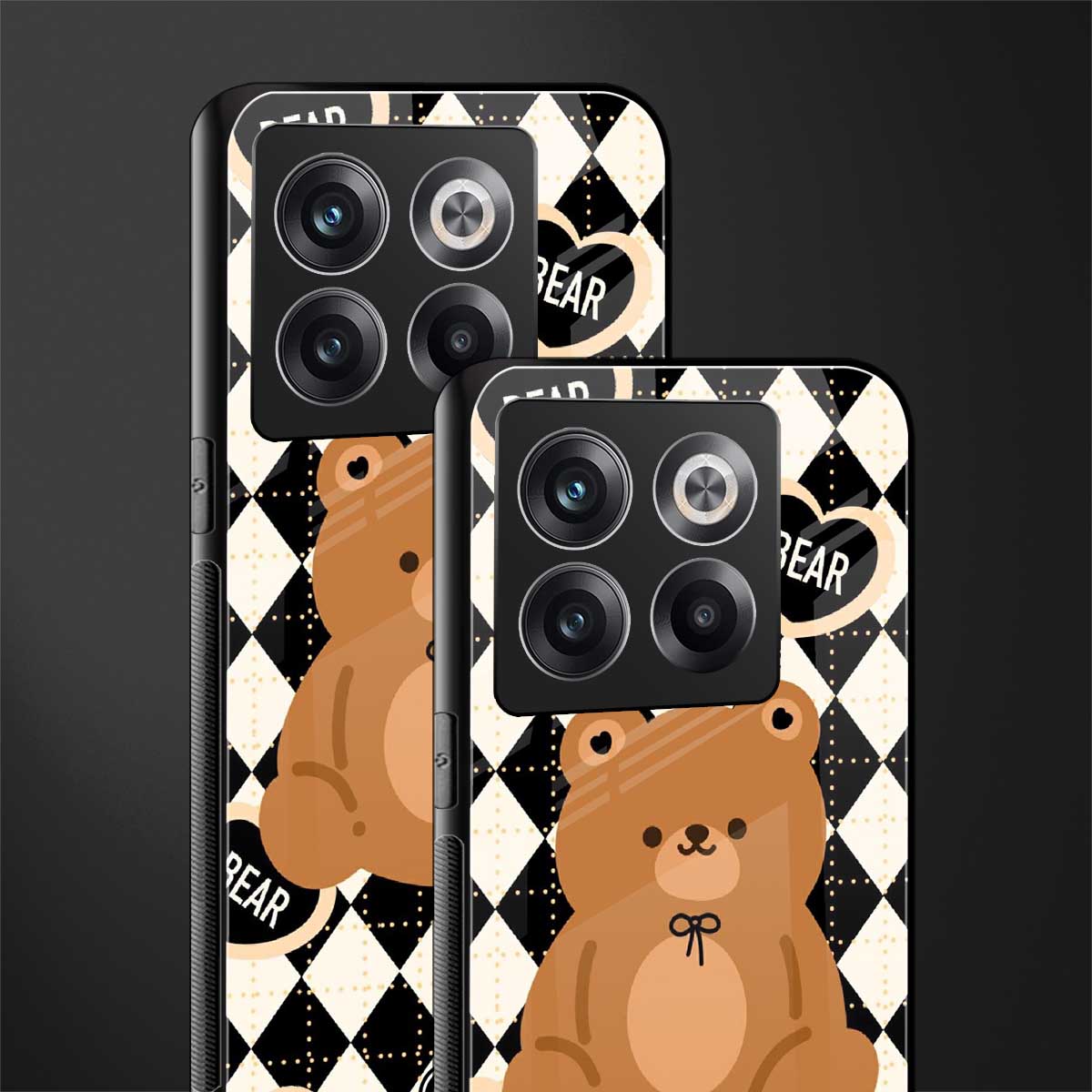 bear uniform pattern back phone cover | glass case for oneplus 10t