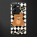 bear uniform pattern back phone cover | glass case for vivo v25 pro 5g