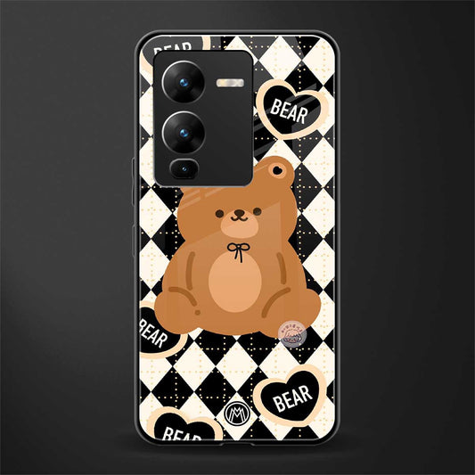 bear uniform pattern back phone cover | glass case for vivo v25 pro 5g