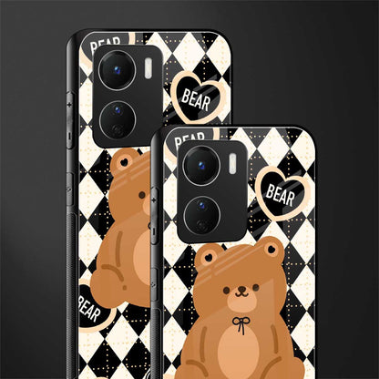 bear uniform pattern back phone cover | glass case for vivo y16