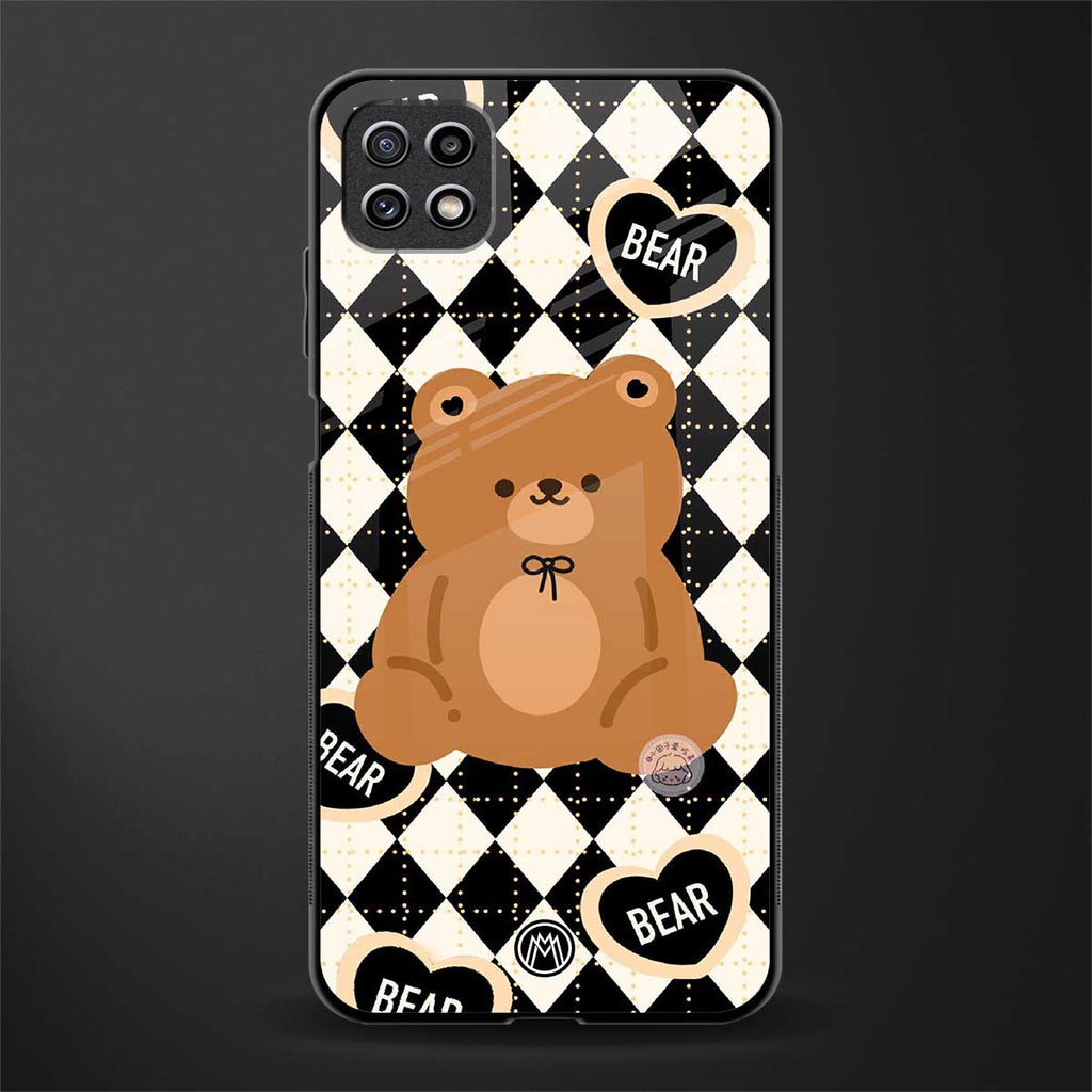 bear uniform pattern back phone cover | glass case for samsung galaxy f42