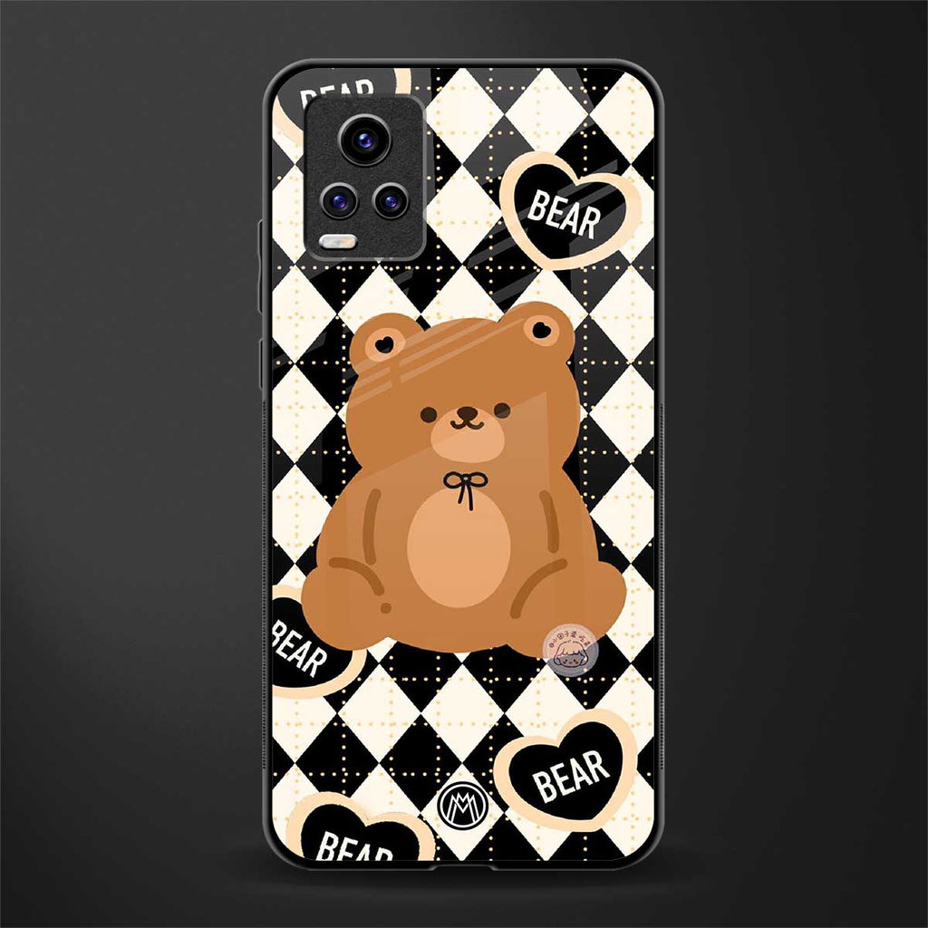 bear uniform pattern back phone cover | glass case for vivo v21e 4g