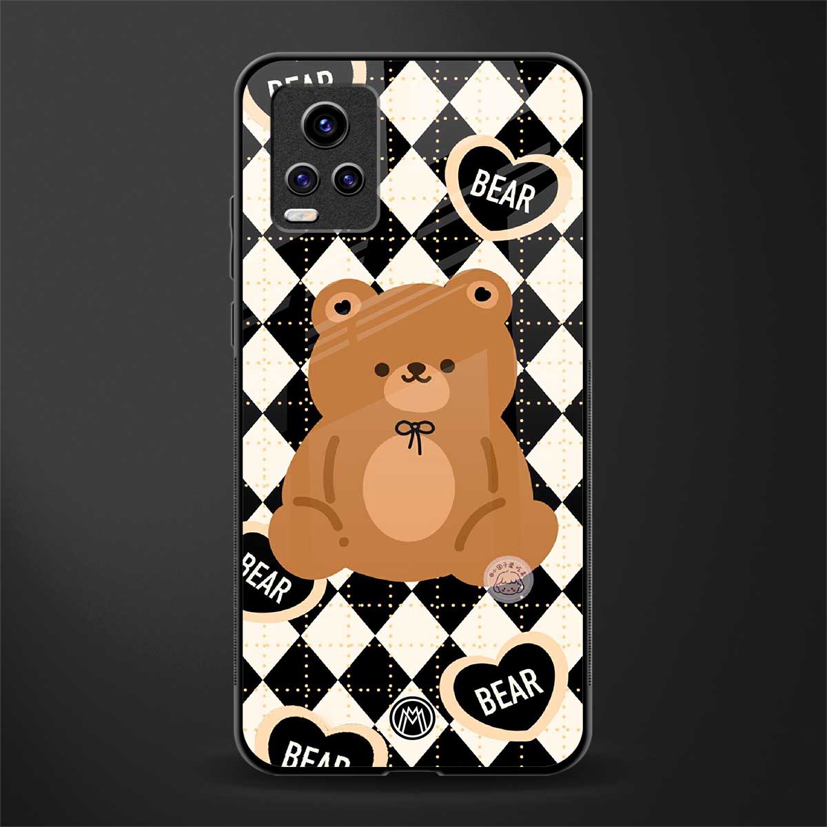 bear uniform pattern back phone cover | glass case for vivo v21e 4g