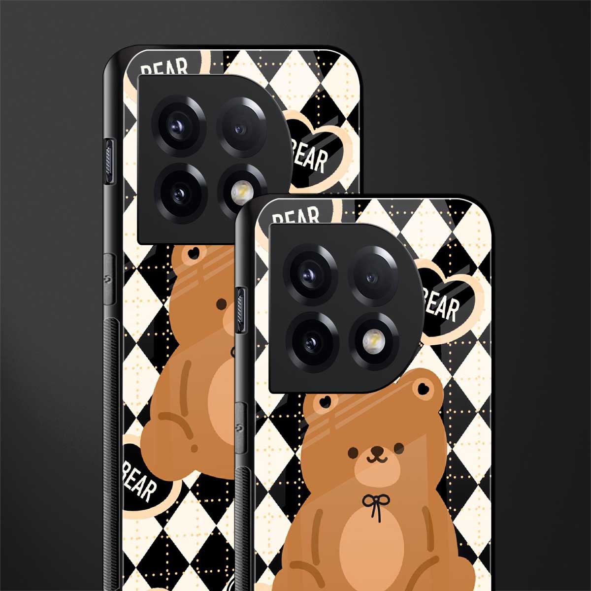 bear uniform pattern back phone cover | glass case for oneplus 11