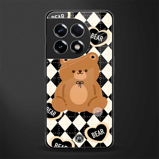 bear uniform pattern back phone cover | glass case for oneplus 11r