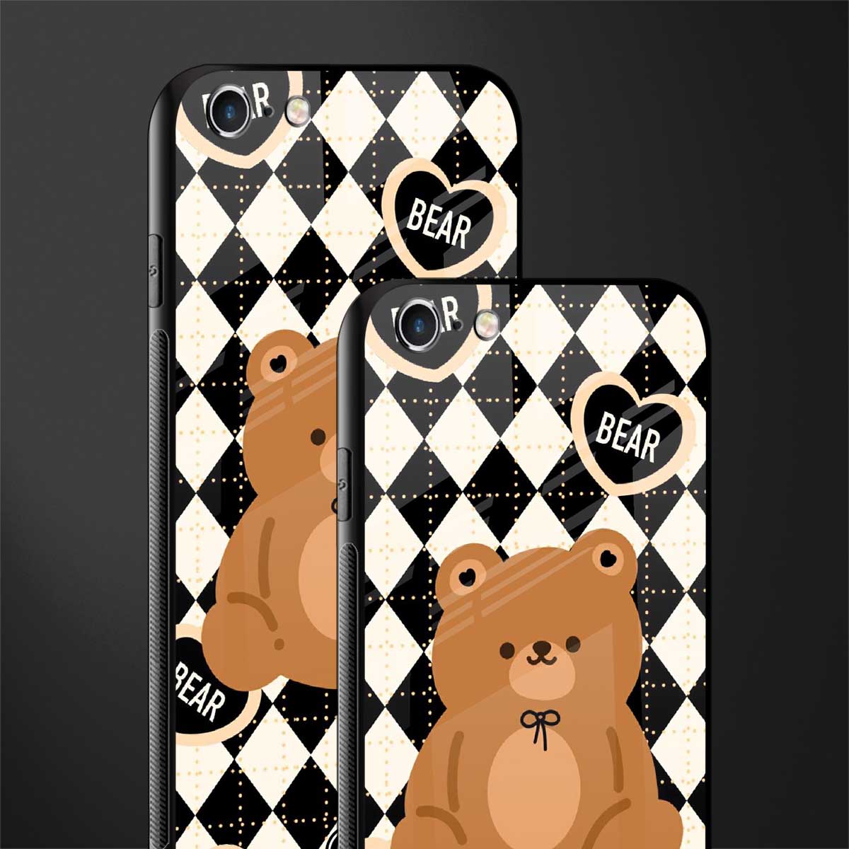 bear uniform pattern glass case for iphone 6s image-2