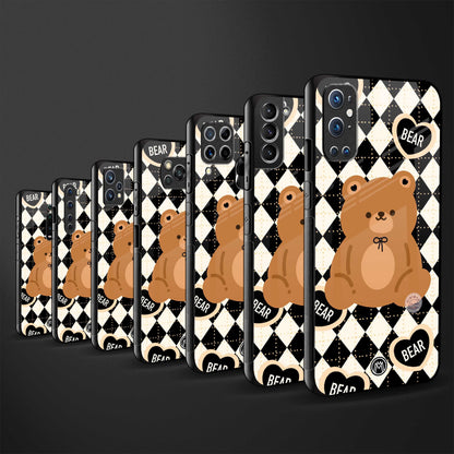 bear uniform pattern back phone cover | glass case for vivo t1 44w 4g