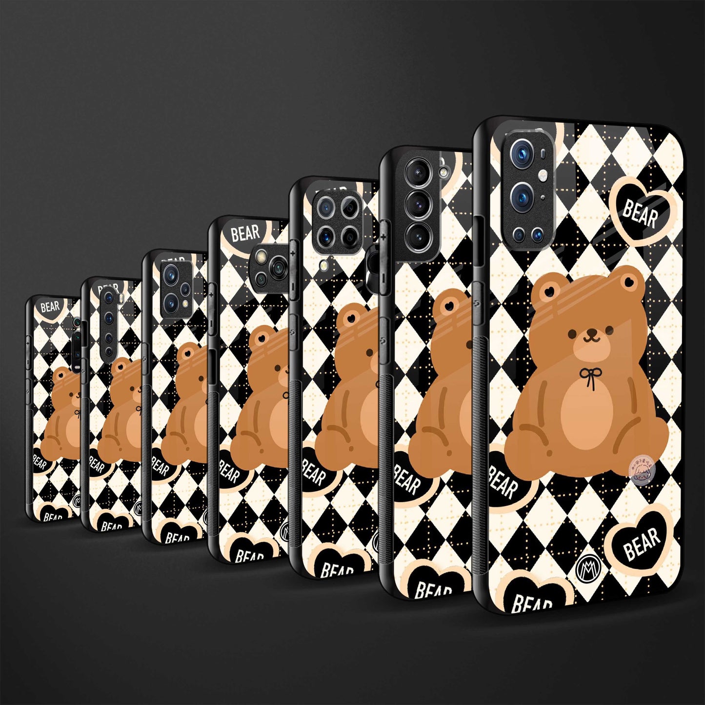 bear uniform pattern glass case for oppo a3s image-3