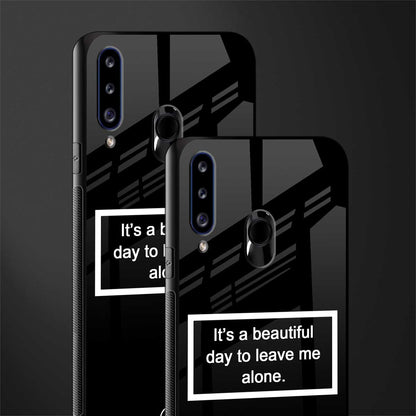beautiful day to leave me alone black glass case for samsung galaxy a20s