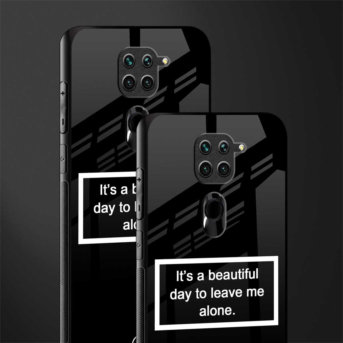 beautiful day to leave me alone black glass case for redmi note 9