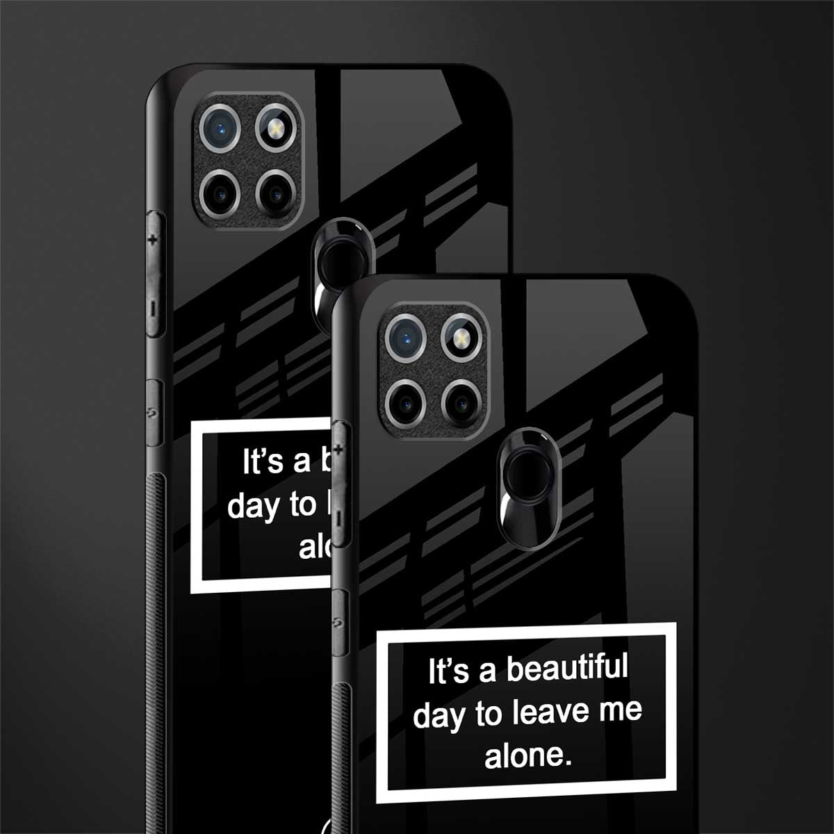 beautiful day to leave me alone black glass case for realme c21