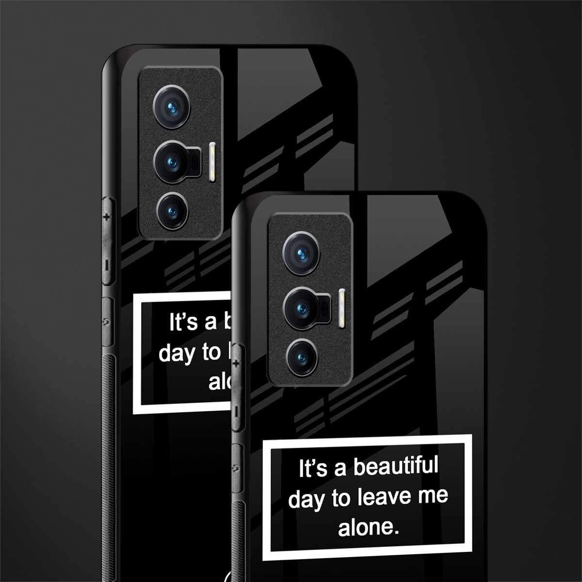 beautiful day to leave me alone black glass case for vivo x70