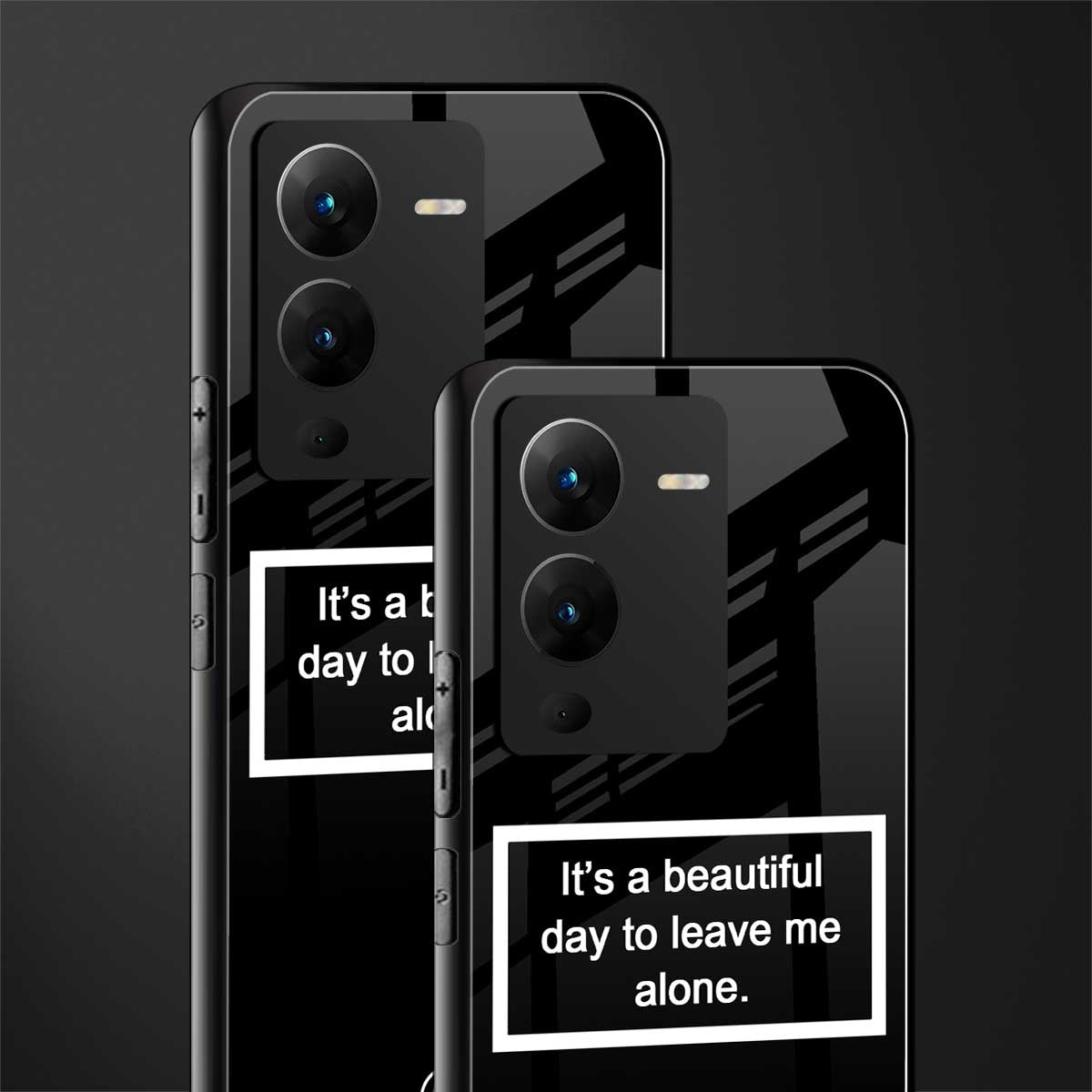 beautiful day to leave me alone black back phone cover | glass case for vivo v25 pro 5g