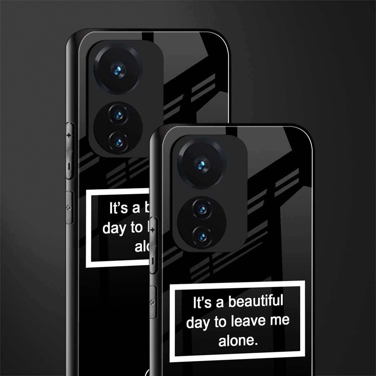 beautiful day to leave me alone black back phone cover | glass case for vivo t1 44w 4g