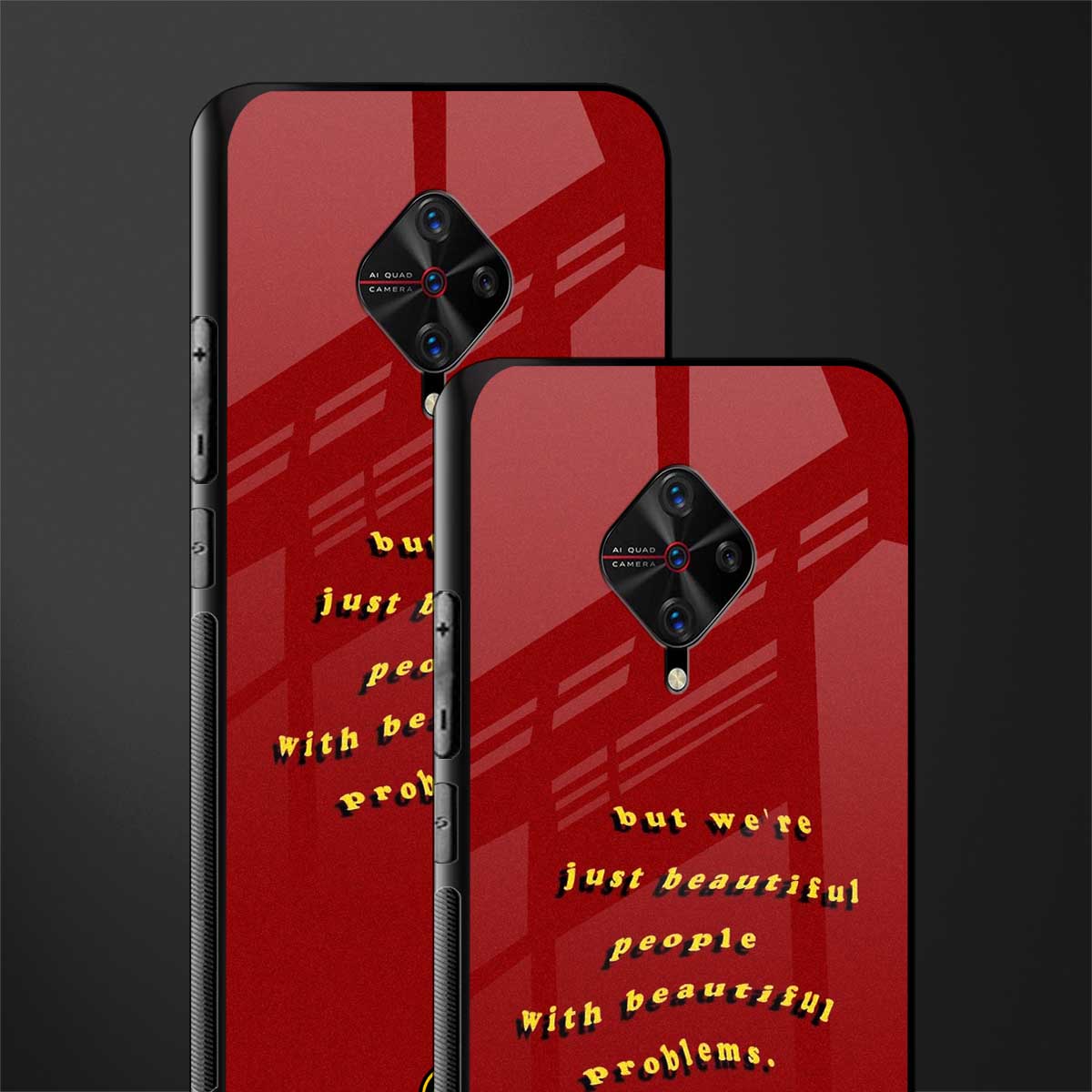 beautiful people with beautiful problems glass case for vivo s1 pro image-2