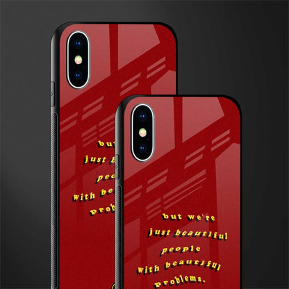 beautiful people with beautiful problems glass case for iphone xs image-2