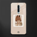 beige brown young lady art glass case for oppo reno 2f