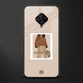 beige brown young lady art glass case for vivo s1 pro