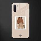 beige brown young lady art glass case for samsung galaxy note 10