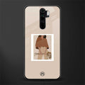 beige brown young lady art glass case for redmi note 8 pro
