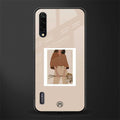 beige brown young lady art glass case for mi a3 redmi a3