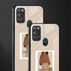 beige brown young lady art glass case for realme 7i