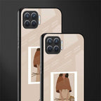beige brown young lady art glass case for oppo f17