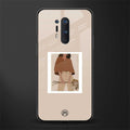 beige brown young lady art glass case for oneplus 8 pro
