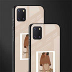 beige brown young lady art glass case for samsung galaxy note 10 lite