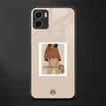 beige brown young lady art back phone cover | glass case for vivo y72