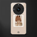 beige brown young lady art back phone cover | glass case for realme 11 pro 5g