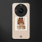 beige brown young lady art back phone cover | glass case for realme 11 pro 5g