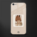 beige brown young lady art glass case for iphone 6s plus