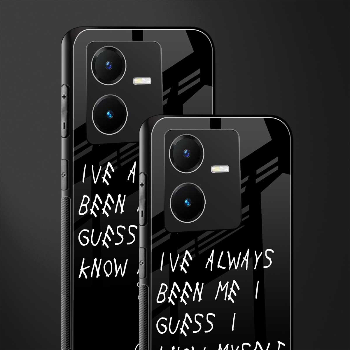 being myself back phone cover | glass case for vivo y22