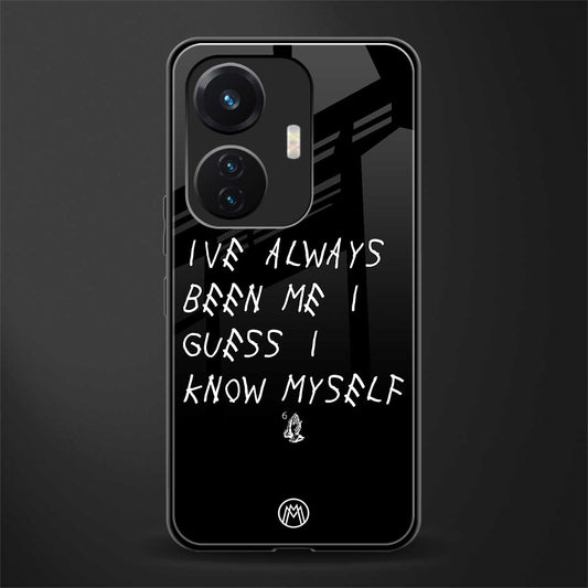 being myself back phone cover | glass case for vivo t1 44w 4g