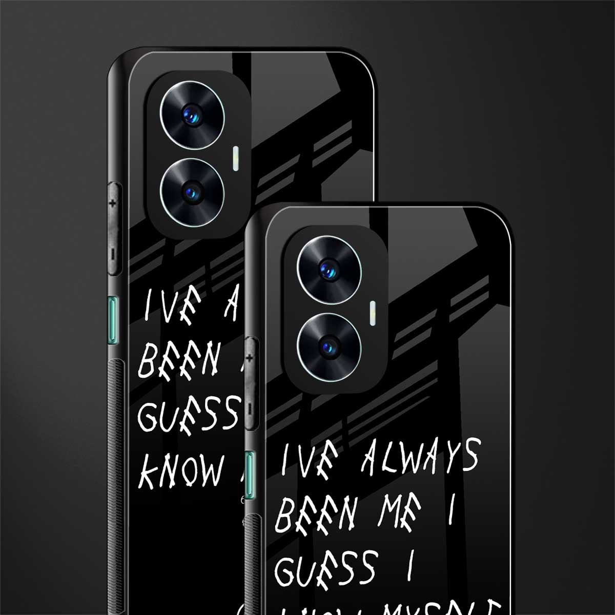 being myself back phone cover | glass case for realme c55