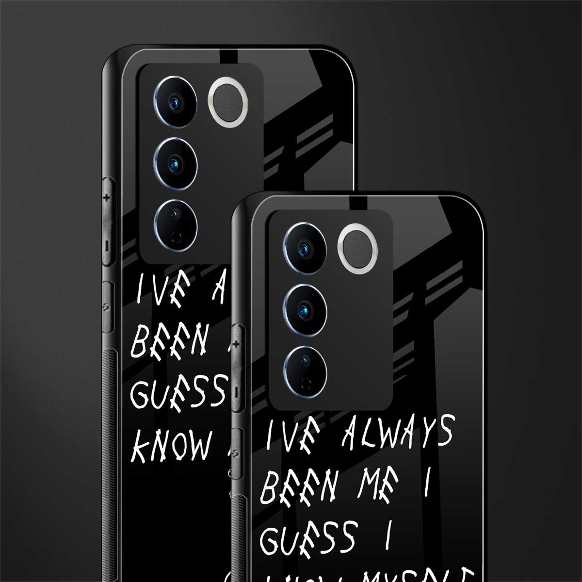 being myself back phone cover | glass case for vivo v27 pro 5g