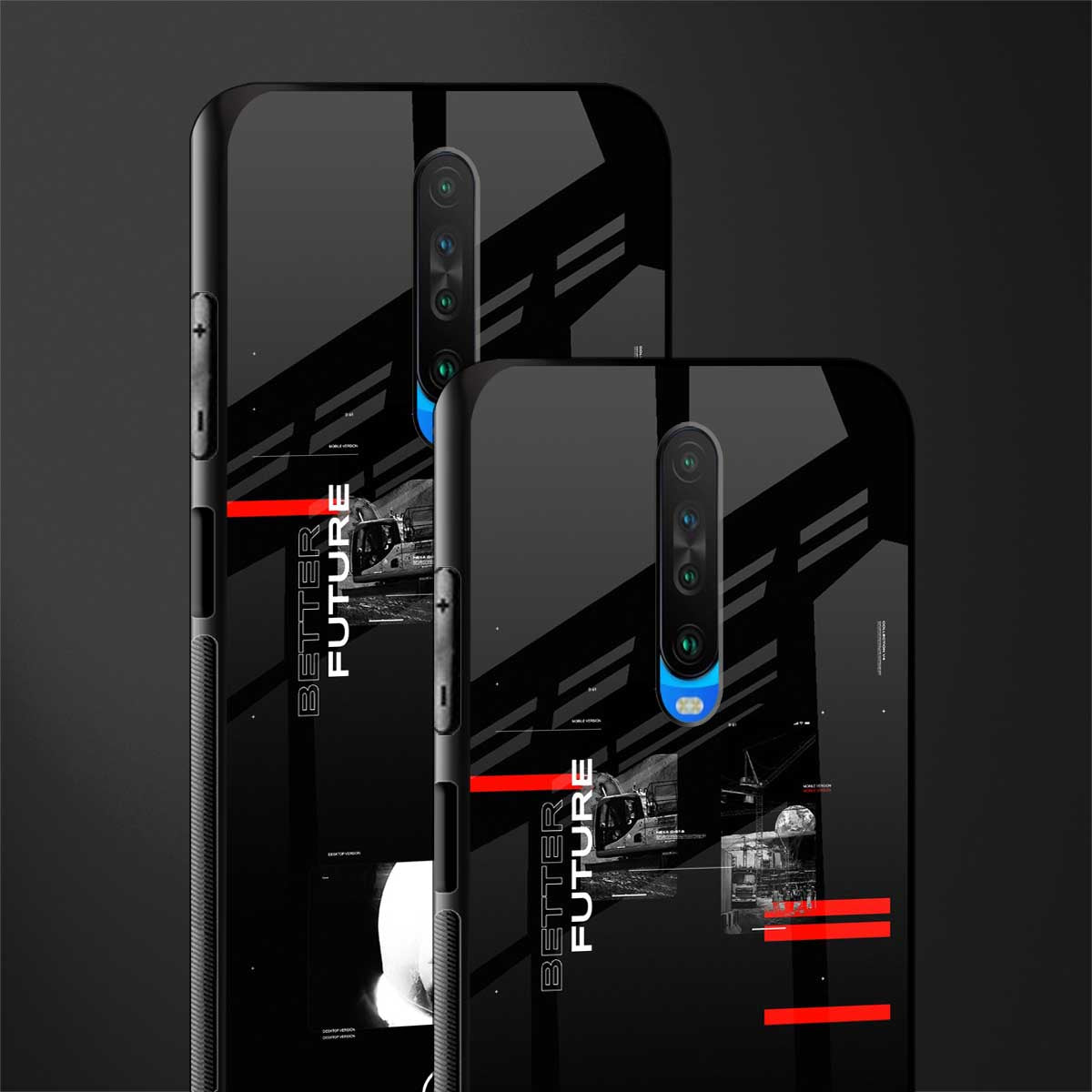 better future dark aesthetic glass case for poco x2 image-2