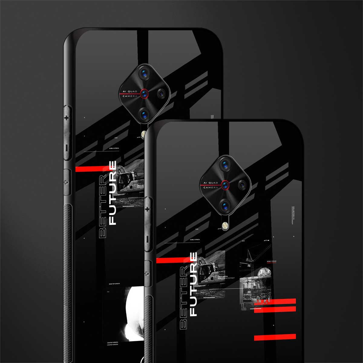 better future dark aesthetic glass case for vivo s1 pro image-2