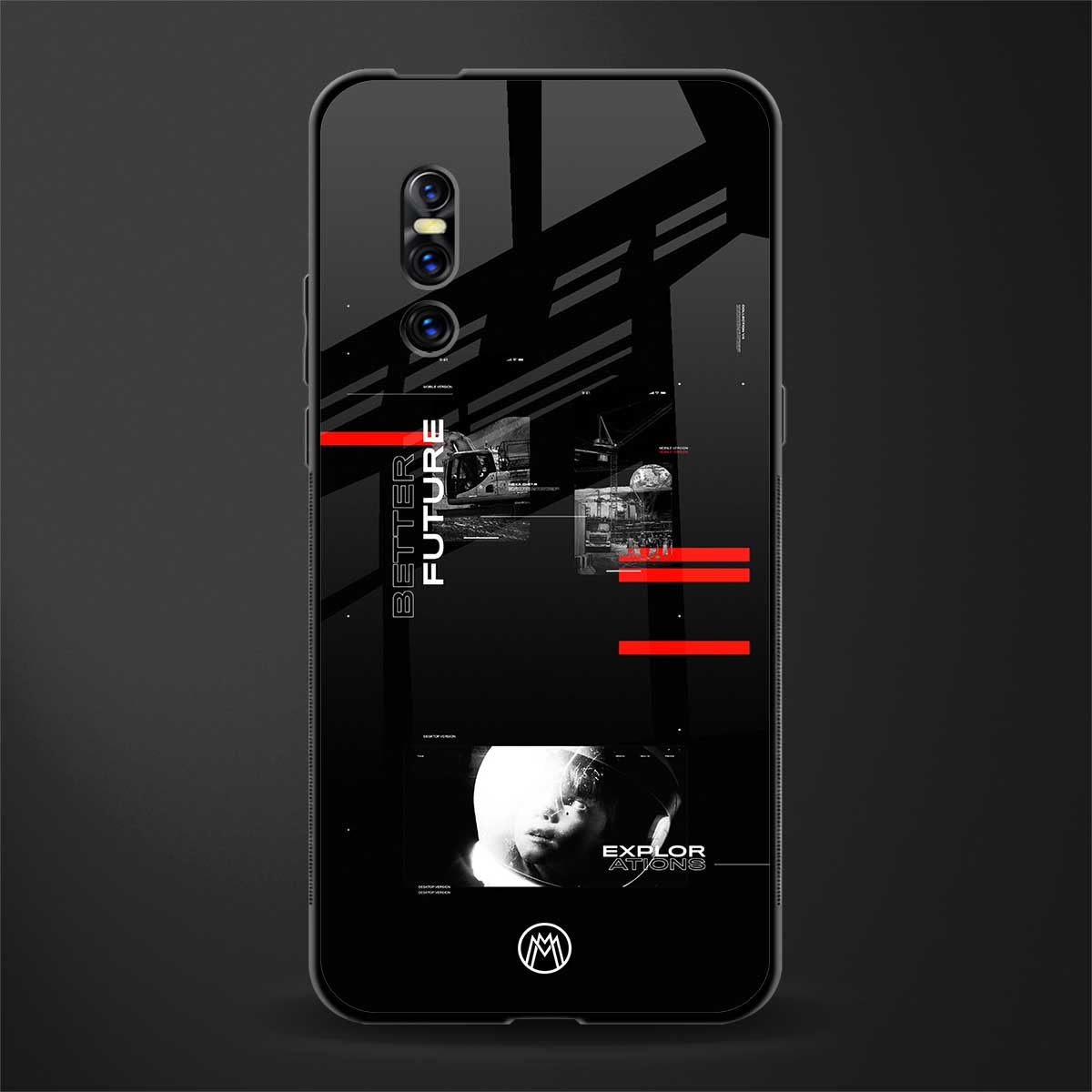 better future dark aesthetic glass case for vivo v15 pro image