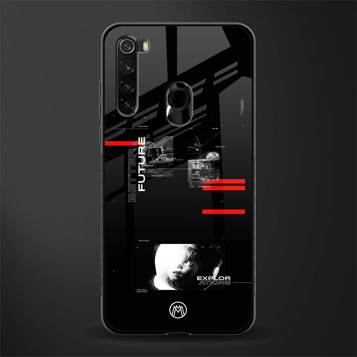 better future dark aesthetic glass case for redmi note 8 image