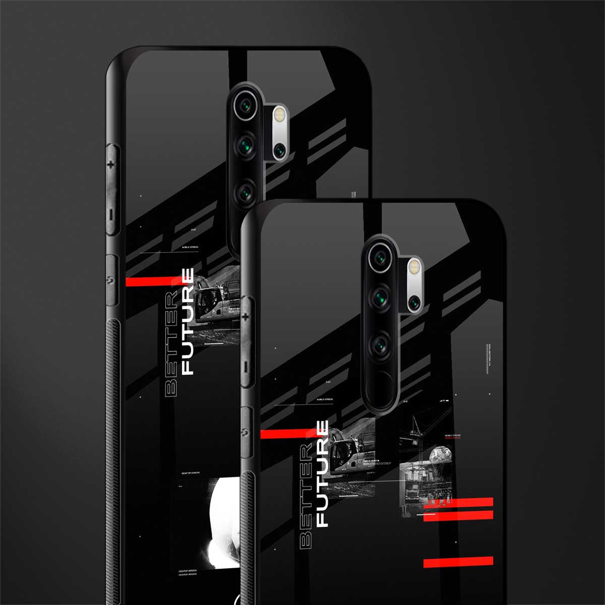 better future dark aesthetic glass case for redmi note 8 pro image-2