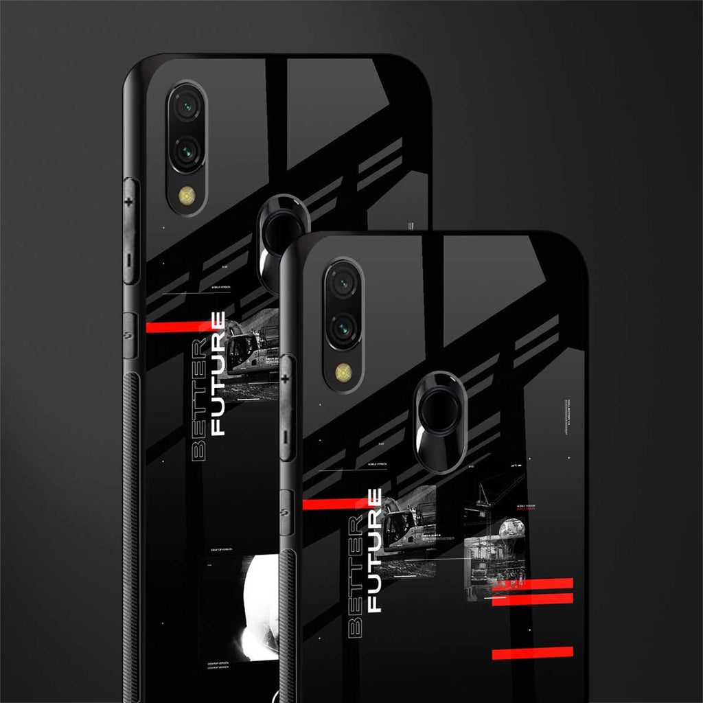 better future dark aesthetic glass case for redmi note 7 pro image-2