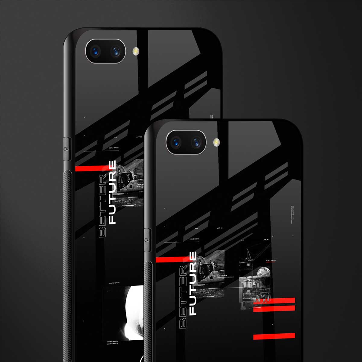 better future dark aesthetic glass case for realme c1 image-2